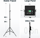 Pixel K80RGB Video Light  Kit with Light Stands