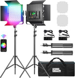 Pixel K80RGB Video Light  Kit with Light Stands